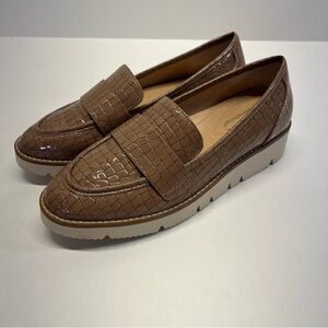 Alex Marie Brown Croc-Embossed Loafers